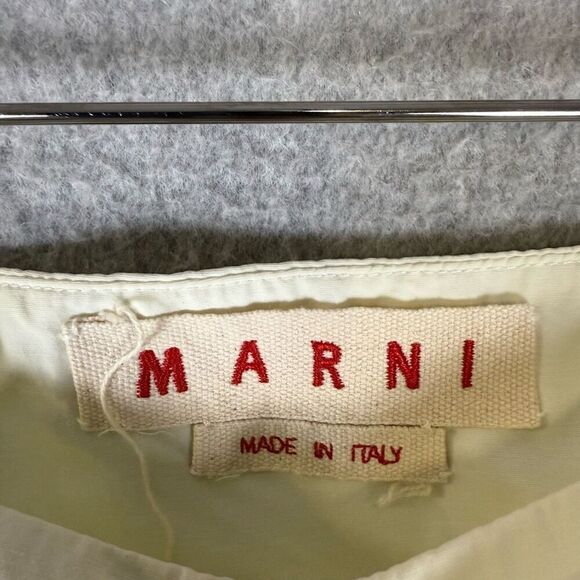 Marni Womens Italy 42 US 6 Pleated Front Knee Length Skirt Cream Pockets Lined - Picture 7 of 8